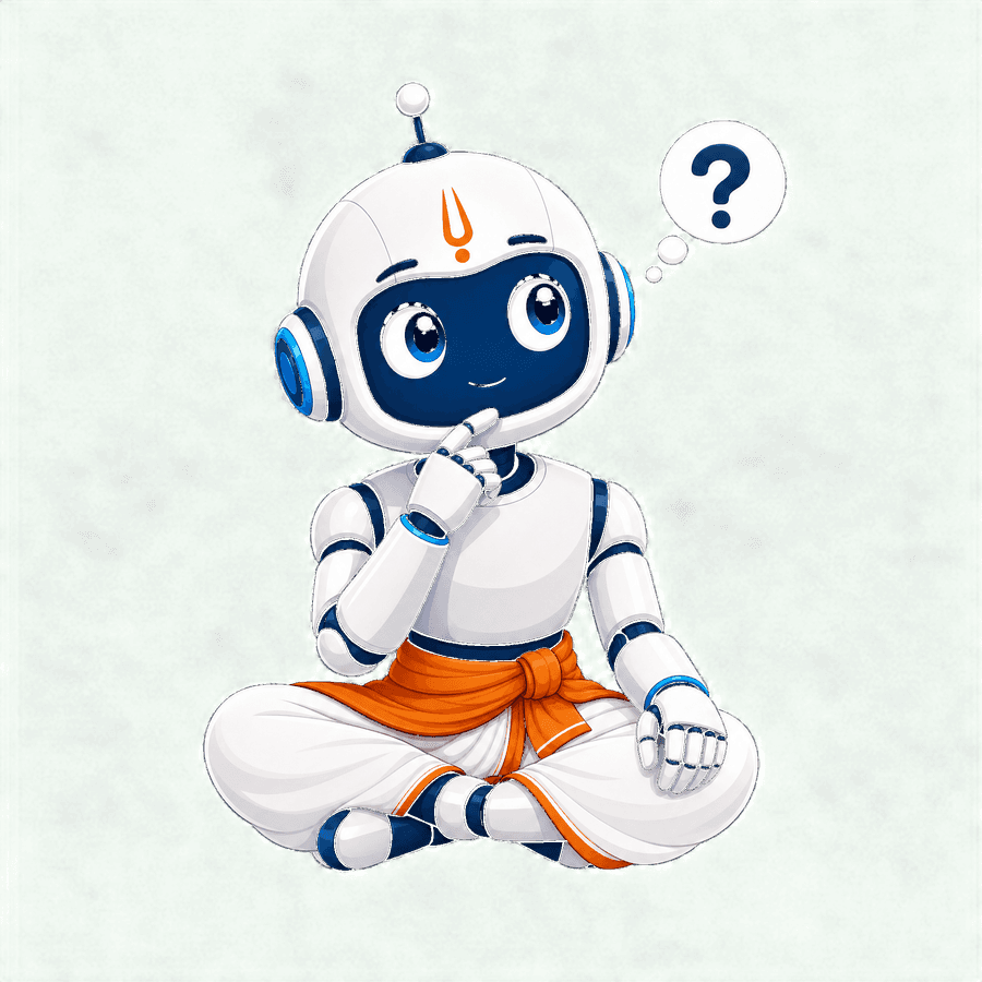 Robot Gurukul mascot thinking through an Arduino problem
